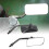 Square Motorcycle Side Mirror, Clear Wide Angle, 38mm Fit, Black 4