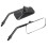 Square Motorcycle Side Mirror, Clear Wide Angle, 38mm Fit, Black 8
