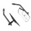 Square Motorcycle Side Mirror, Clear Wide Angle, 38mm Fit, Black 6