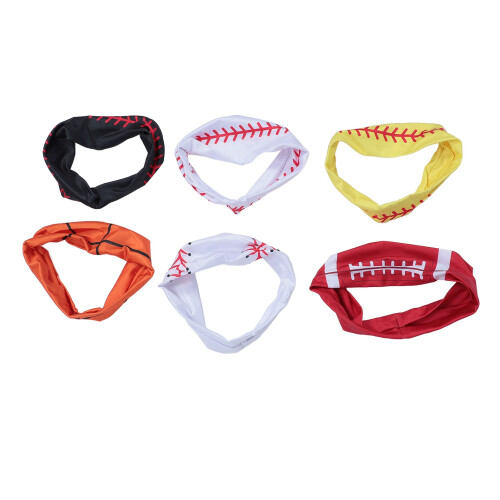 Ensemble de 6 bandeaux de softball - élastiques et antidérapants
