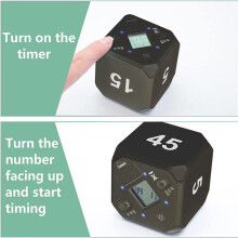 2X -Timer KöKstimer Gravity Sensor Vänd Meditationstimer för Tidshantering och Nedräkning 5-15-25-45 Min(Svart)