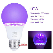 6Pcs 10W Ultraviolet UV Bulb Fluorescent Detection UV Lamp Black Light Lamp E26 110V 220V for DJ Party Decoration