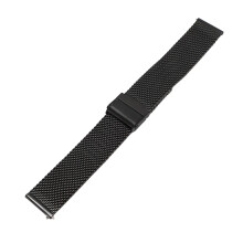 Cinturino per orologio DW in maglia metallica da 20 mm sgancio rapido nero lunghezza 9/11 cm