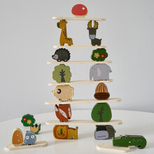 Blocs d’équilibre en bois pour enfants, animaux éducatifs, puzzle, jouet, bois de tilleul