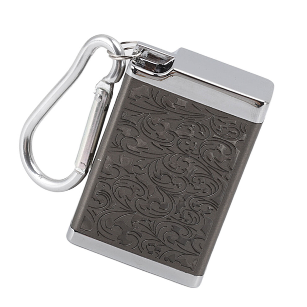 Ashtray,With Keychain Aluminum Alloy Pocket Cigarette Box Case Portable Black 9411388174954