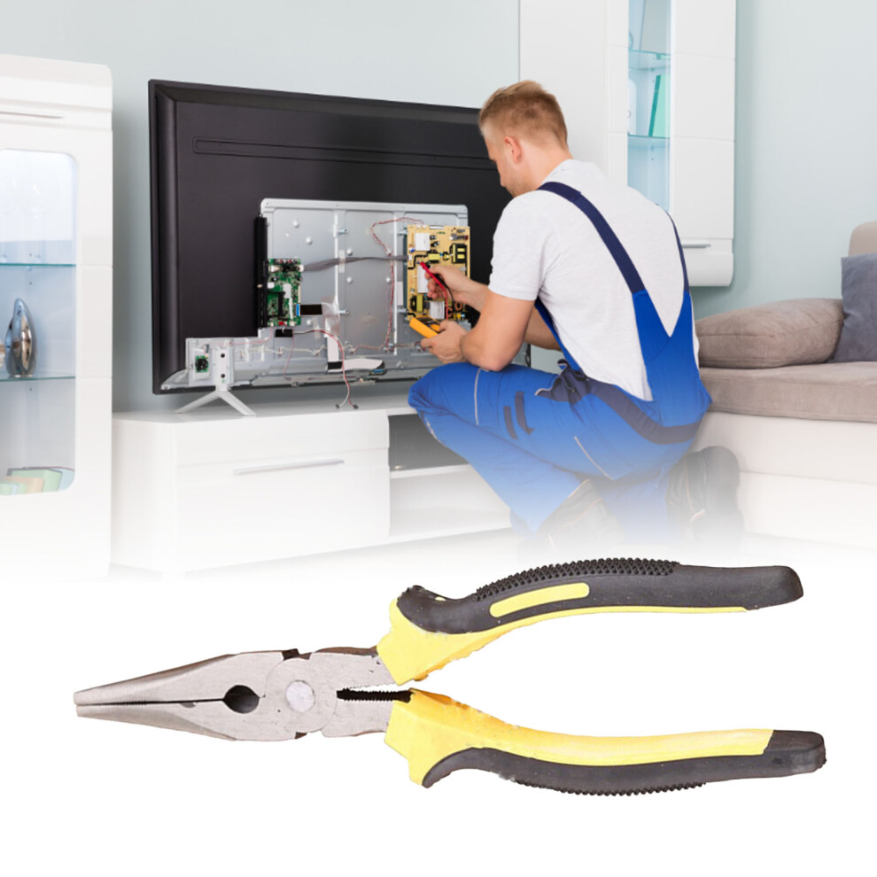 8In Steel Pvc Flat Nose Pliers, Rustproof, Ergonomic Handle 6951388174705