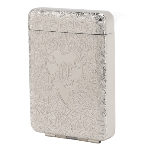 Retro Silver Cigarette Case for 16 Coarse Cigarettes, 69x23x99mm