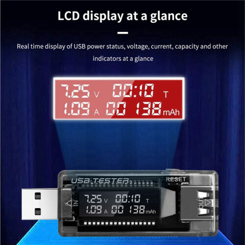 2X USB Tester Current Voltage Charger Capacity Tester Volt Meter Display USB Current Voltage Test Card Adapter 2