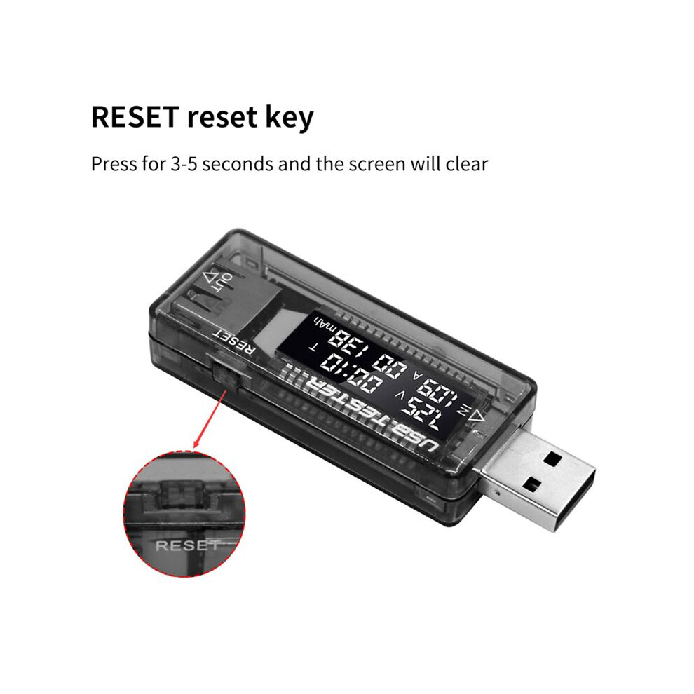 2X Usb Tester Current Voltage Charger Capacity Tester Volt Meter Display Usb Current Voltage Test Card Adapter 4712333002021