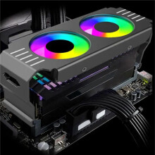 2X Computer RAM Memory Module Cooler PC DDR4 DDR5 Overlock Dual ARGB Sync PWM Fans Aluminium RGB Cooling Radiator(A)