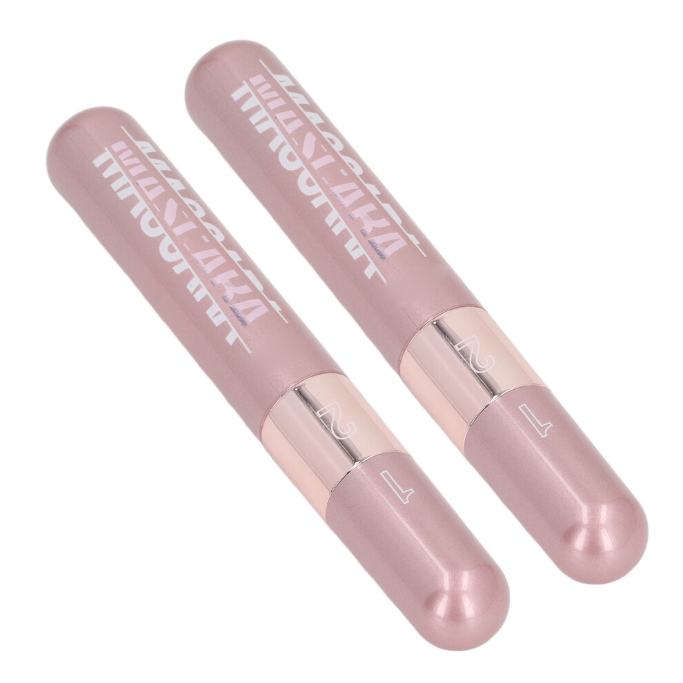 Black 2Pcs 9G 2-In-1 Waterproof Mascara, Long Lasting Curl & Thickening