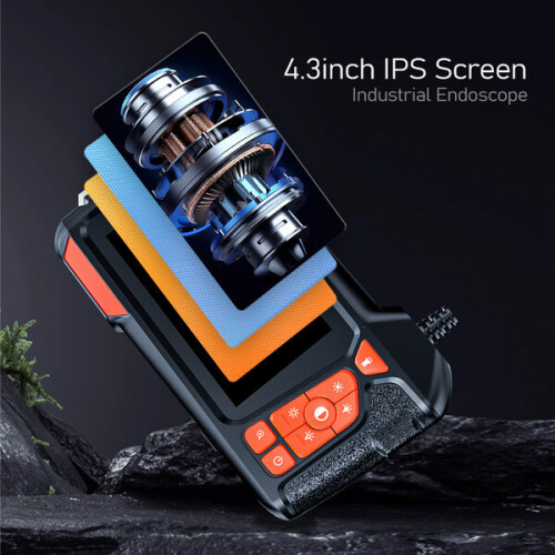 Endoscópio com Tela LCD de 4,3 Polegadas, Full HD 1080P, Câmera À Prova D'Água IP67 de 5,5mm, Modelo M40 com Luz LED, Plugue UE 1