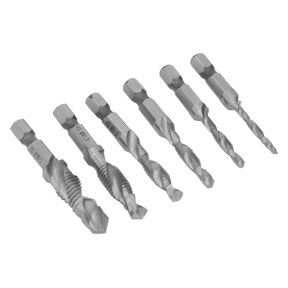6pc Hex Shank Tap Set Spiral Flute