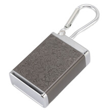 Tragbarer Aschenbecher mit Schlüsselanhänger aus Aluminiumlegierung, Taschenfeuerzeug- und Zigarettenetui