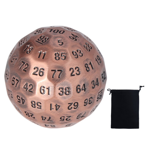 Heavy Bright Copper Metal Polyhedral Dice 100 Sides for RPG, 5cm 1
