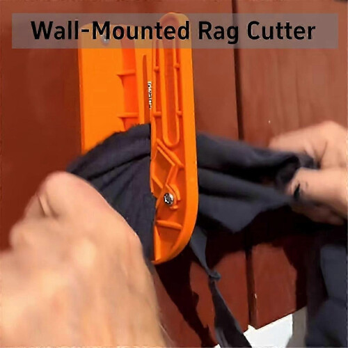 Wall Mounted Cloth Cutter 2-Pack, Plastic Black Orange, Multi-Material Fabric Twine Cutter for Home Workshop Use 2