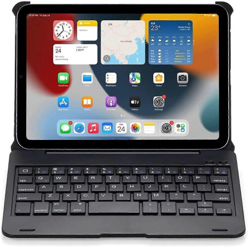 Capa de Teclado Bluetooth compatível com iPad Mini 6 de 8,3 polegadas 2021 A2567 A2568 A2569, com iluminação, casca fina e rígida 2