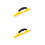 2Pcs Ergonomic Silicone Squeegee for Car Windows Yellow 9