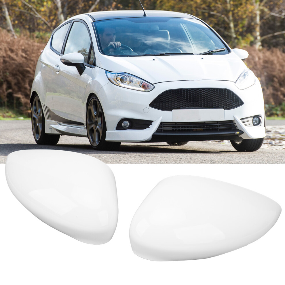 Rearview Mirror Cap Set For Ford Fiesta Mk7 2008-2017 Abs White 8771388176848