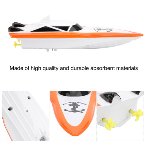 Mini RC Water Toy Boat Orange 4CH 10-15km/h 25-35min Play