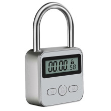 Trava com Timer Eletrônico em Metal 99 Horas com Display LCD Recarregável via USB para Segurança de Armários de Cozinha e Armários de Academia