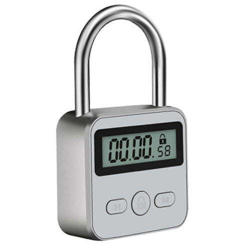Electronic Timer Lock Metal 99 Hours LCD Display USB Rechargeable for Kitchen Cupboard Gym Locker Security