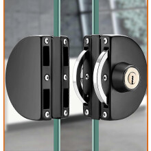 Stainless Steel Glass Door Lock with Drilling-Free Installation 4-Layer Steel Plate for Home, Office, Hotel Doors