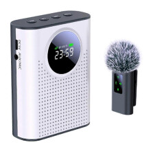 Wireless Voice Amplifier with Microphone, Dual Voice Coil Anti-Howling System, Bluetooth TF Card USB Connectivity for Lectures Presentations