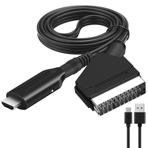 Καλώδιο HDMI σε SCART 1 μέτρου - Συμβατό με PS4, Xbox 360, παλαιότερες τηλεοράσεις και βίντεο