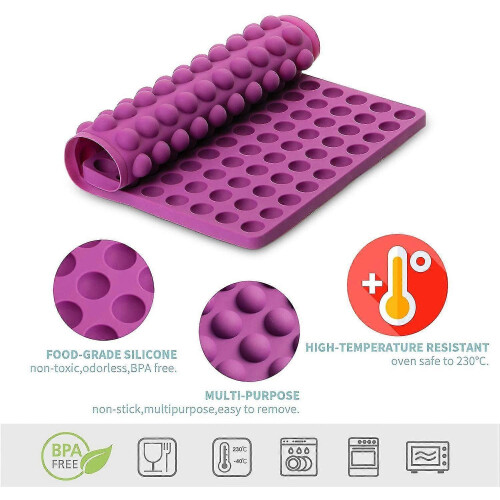 (Purple) Silicone Baking Mat - 1cm With Knobs For Making Dog Snacks 2