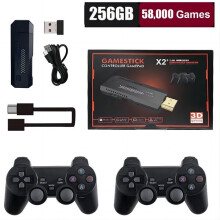 HDMI Game Console Stick with 4K Ultra HD 256GB Storage Compatible with N64, PSP, PS1, GBA