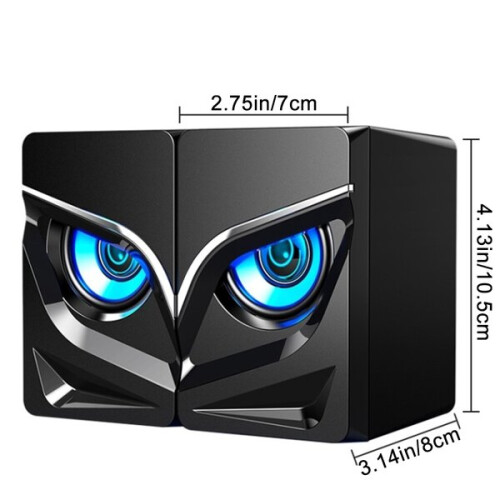 Computer Speakers USB-Powered 5W Stereo for Desktop PC and Laptop with Volume Control Knob 2