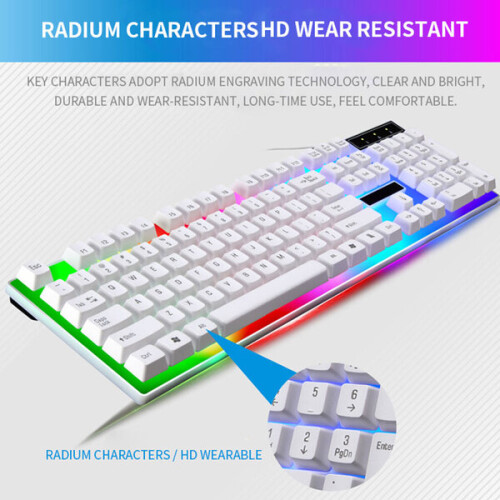 Mechanical Gaming Keyboard and Mouse Set, Backlit USB Wired for Gaming and Office 1
