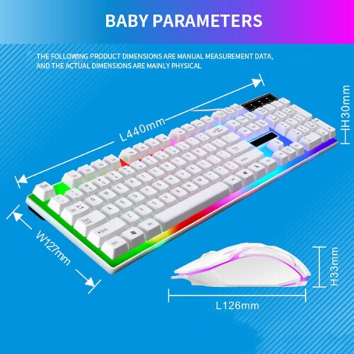 Mechanical Gaming Keyboard and Mouse Set, Backlit USB Wired for Gaming and Office 2