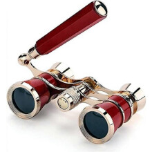 Opera-verrekijker, 3x vergroting, 25 mm objectieflens, metalen behuizing, voor theater en concerten.