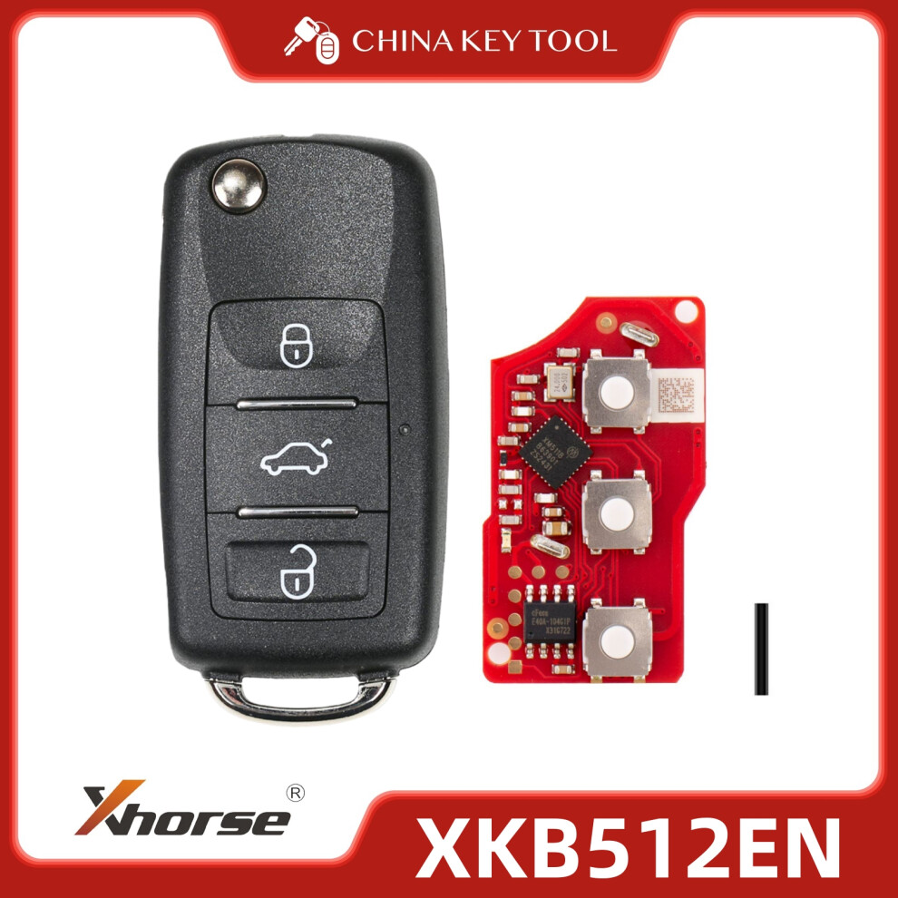 Xkb512en 2Nd Gen Wired Flip Remote Key 3 Buttons Waterproof Compatible With Vw B5 Type 6935161709018