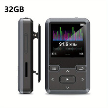MP3 Player 32GB with FM Radio, Voice Recorder, E-Book Pedometer | Includes USB-C Cable Headphones for Sports and Travel