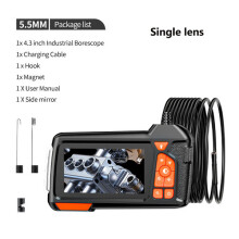 Endoscoop met 4,3-inch LCD-scherm, HD 1080p, 5,5 mm IP67 waterdichte camera, model M40 met LED-verlichting, Europese stekker