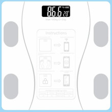 Balanza digital para baño, plataforma de vidrio templado con Bluetooth, 26 x 26 cm, balanza conectada WF0266