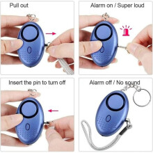 Personal Alarm 140dB High Decibel 5-Pack, Outdoor Emergency Safety Device with LED Light for Adults Children in Purple Blue Silver Gold Black