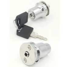 Glass Door Lock, Zinc Alloy Waterproof Rustproof with 2 Electronic Keys, for 4-8mm Glass Display Cabinet Wine Cellar (Drill Required)