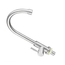 Bathroom Tap for Single Cold Water, Stainless Steel Waterfall Spout, Modern Minimalist Design, 28cm Length