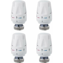 Cabeça Termostática para Válvulas com Rosca M301.5, Ajuste de 5 Velocidades, Conjunto de 4 Peças, acabamento Branco ou Cromado