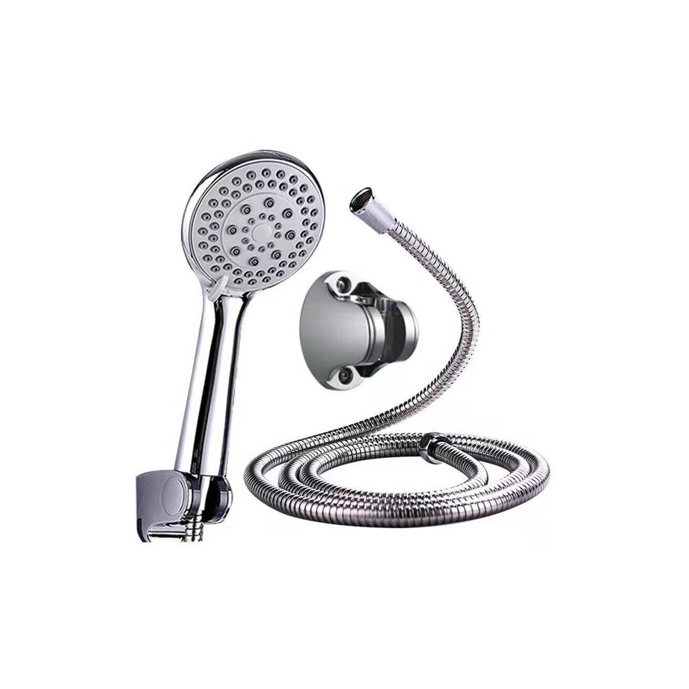 Shower Head With 5 Spray Patterns, Chrome-Plated, Stainless Steel Hose, G1/2 Universal Interface For Bathroom 6901508332997