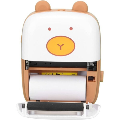 Portable Mini Printer with Bear Shape Design, 57x30mm Compact Size for Note Taking Receipt Printing 1