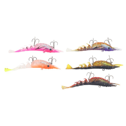 5 Stück Weichköder, 10,5 cm, Kohlenstoffstahl-Haken, Mix 1