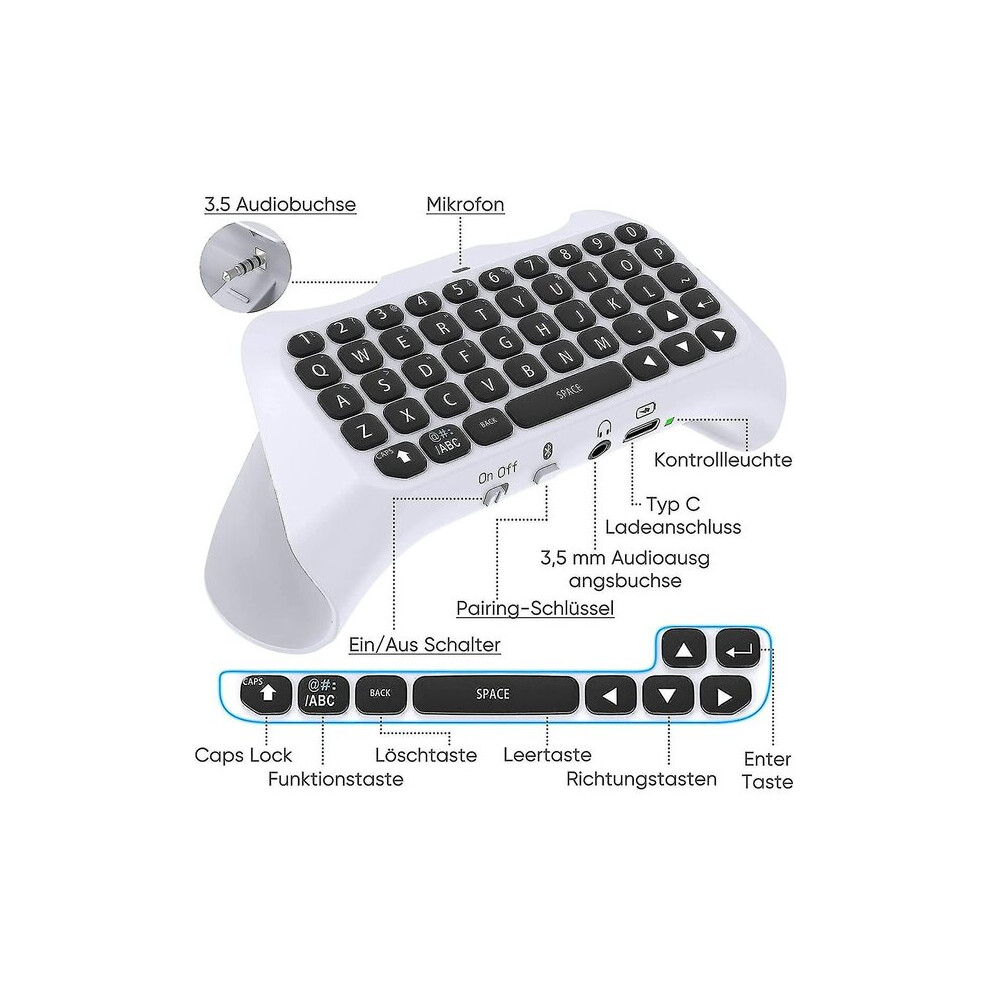 Wireless Controller Keyboard Compatible With Ps5 With Built-In Speaker And Bluetooth 3.0 For Voice Chat 6901508340664