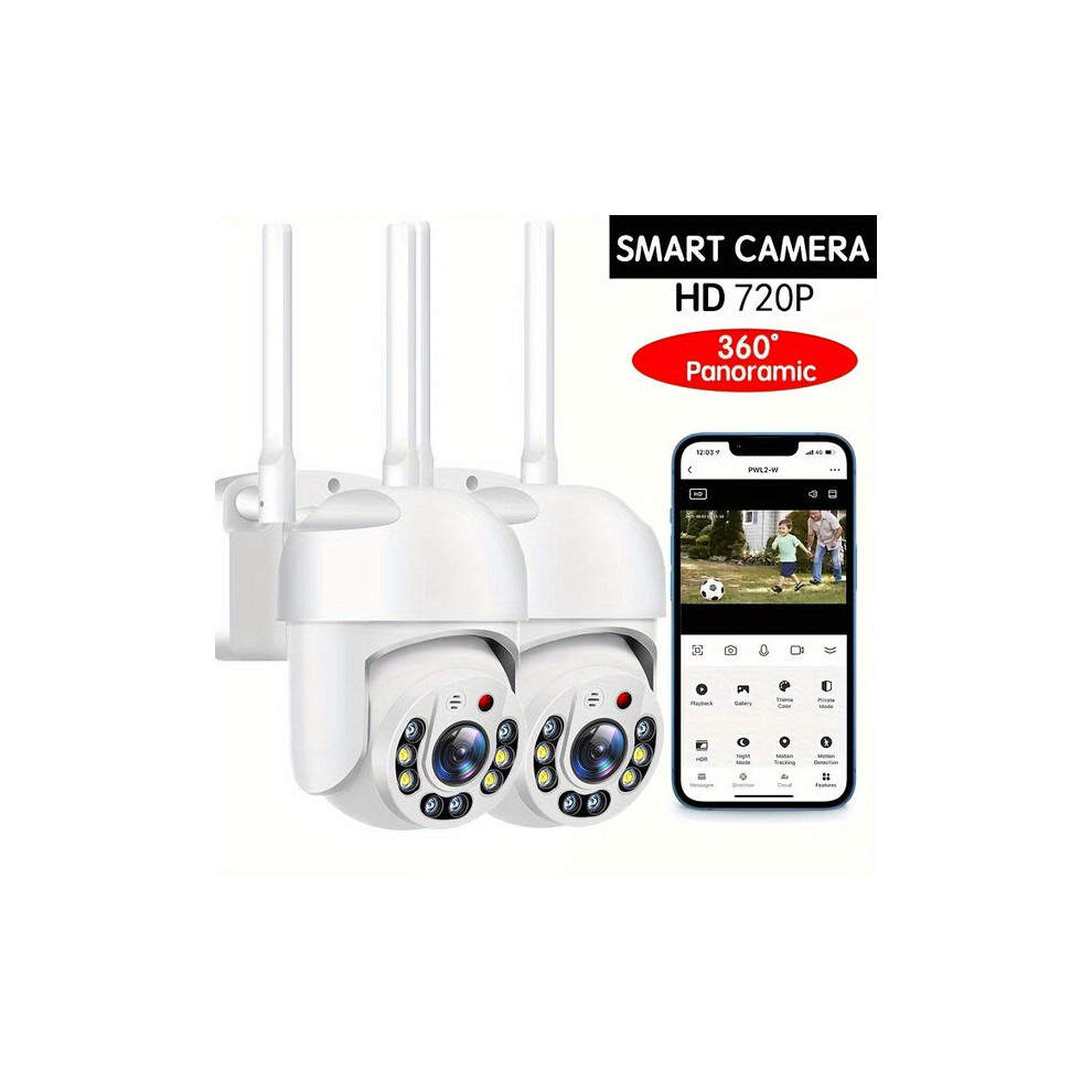 Smart Security Camera 720P Hd With 360 Ptz Rotation, Outdoor Surveillance System, Colour Night Vision Motion Detection Alerts 6901508336933