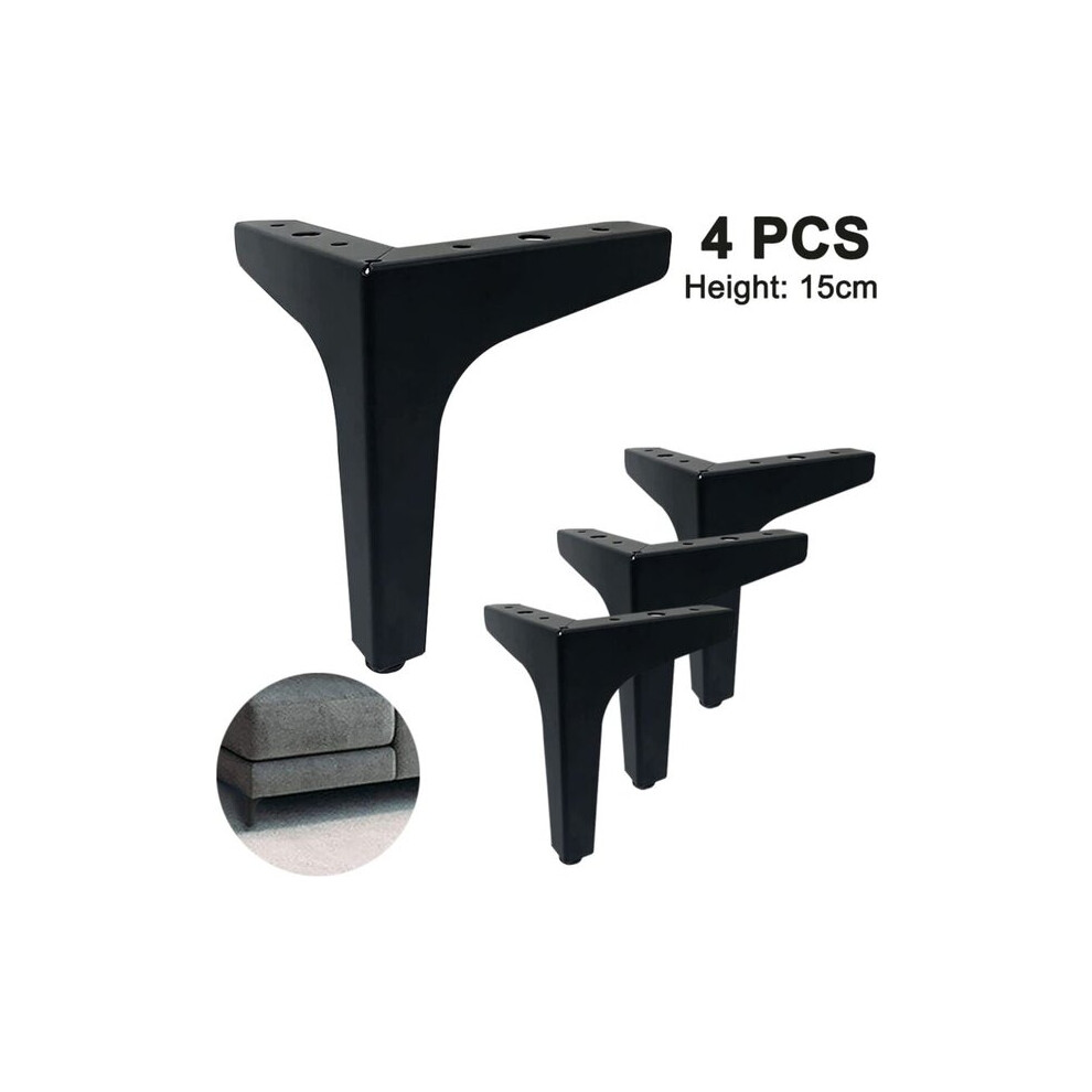 Metal Furniture Legs, Black, Set Of 4 - Sturdy Triangular Structure With 250 Lbs Capacity For Sofas, Beds, Tables 6901508336070