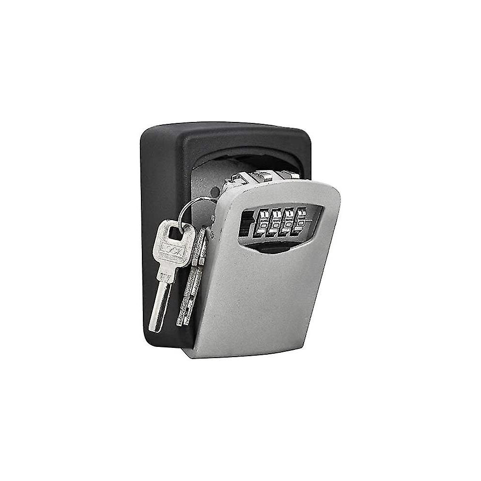 Wall Mounted Key Safe With 4 Digit Combination Lock, Outdoor Weatherproof Key Box For Emergency Spare Key Storage 6901508342767